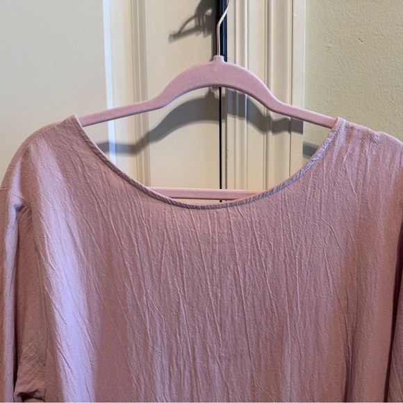 Zanzea Women’s Pink Long Sleeve Loose Top Ruffle Hem Back Buttons Plus Sz 2XL - Picture 6 of 13